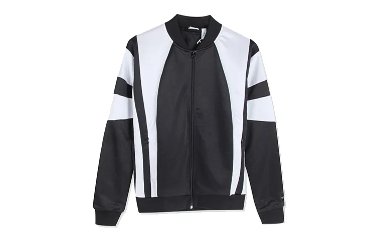 Adidas Originals Jackets Men's Black Baseball Collar Moderate Straight Fit
