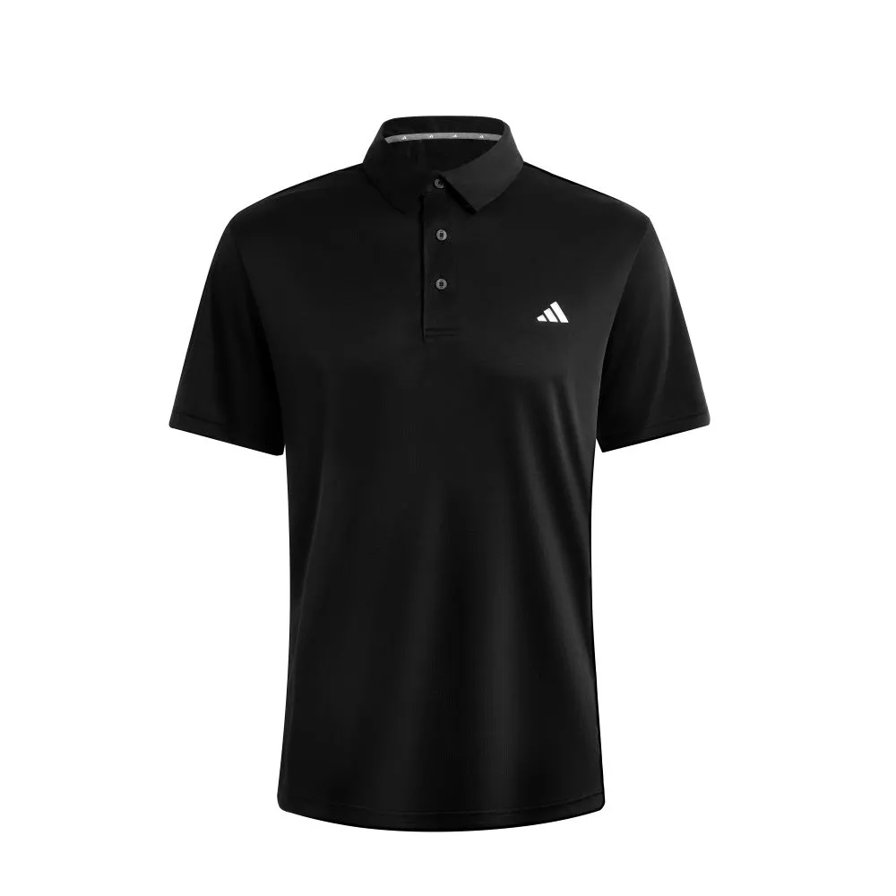 Adidas Sportlife Golf Collection 3 Stripes Logo Sports Business Casual Short Sleeved Polo Shirt Men's Black