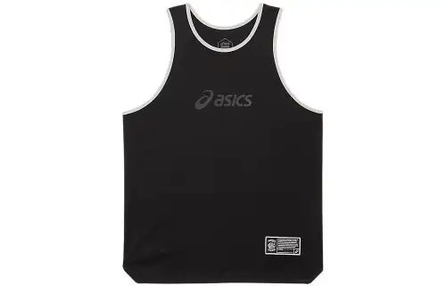 ASICS Tank Tops Men's Black Crew Neck Moderate Straight Fit