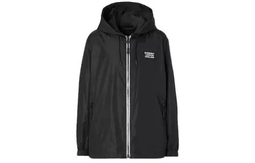 Burberry Jackets Men's Black Hooded Moderate Other