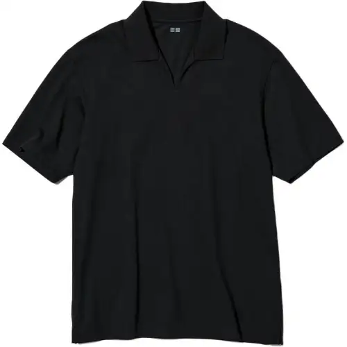 UNIQLO Polo Shirts Men's Black Polo Collar Moderate Other