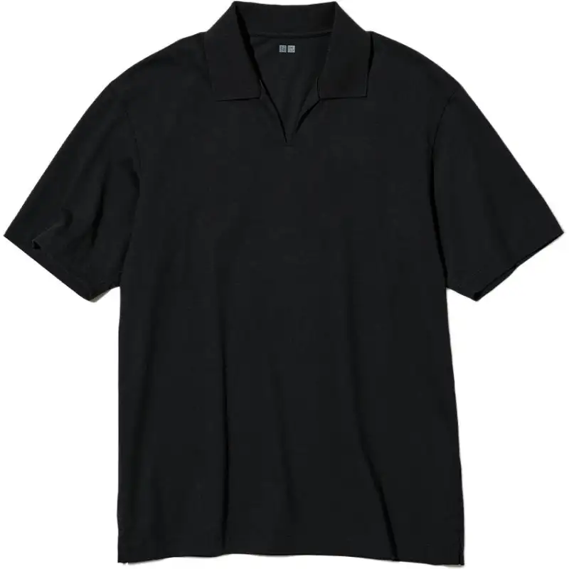 UNIQLO Polo Shirts Men's Black Polo Collar Moderate Other