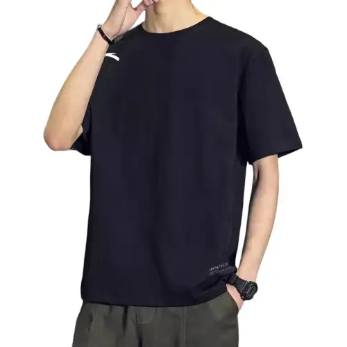 ANTA T Shirts Men's Black Crew Neck