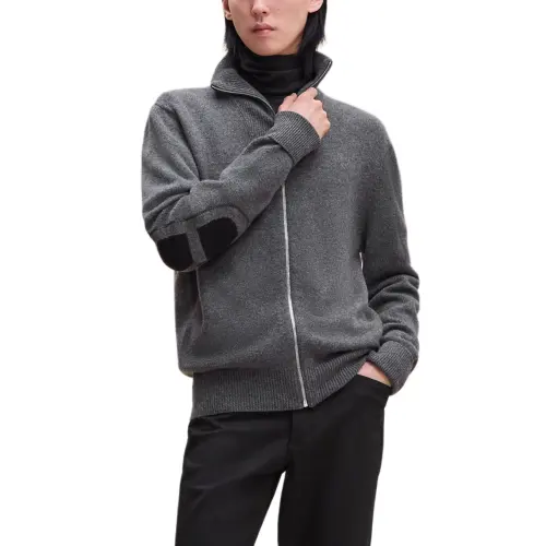 HERMES Cashmere Sweater Men's Coal Gray