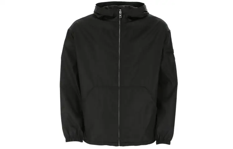 PRADA Jackets Men's Black Hooded Moderate Other