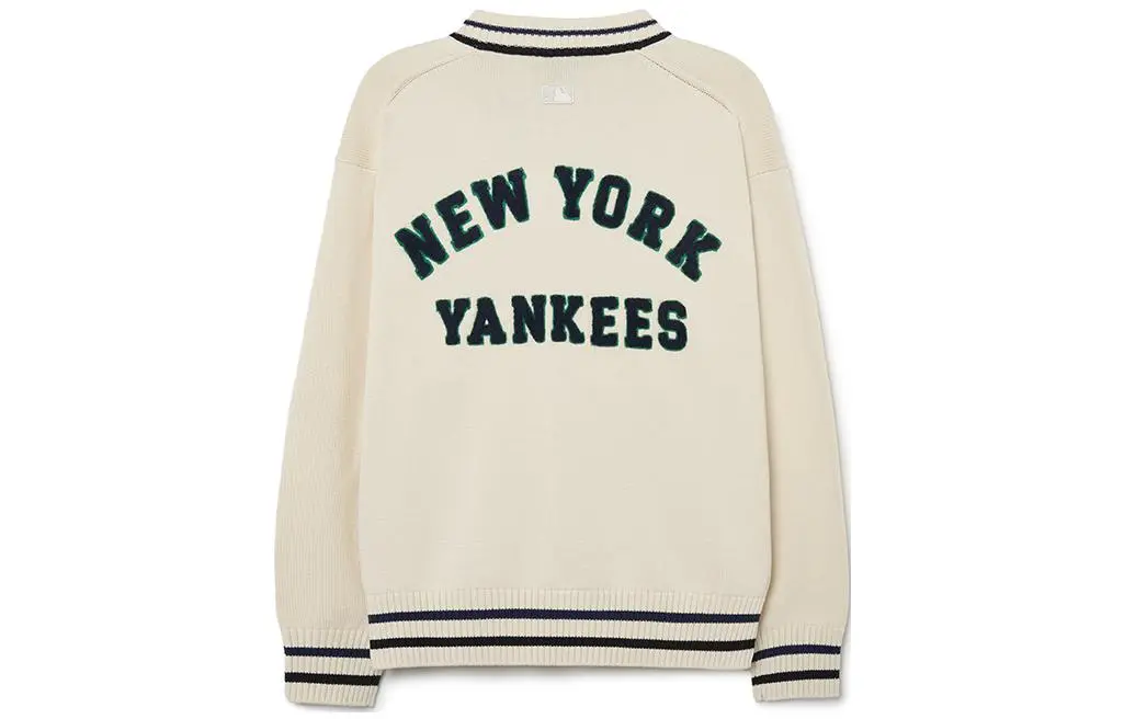 MLB New York Yankees Knitwear Unisex Cream V-neck Moderate Other