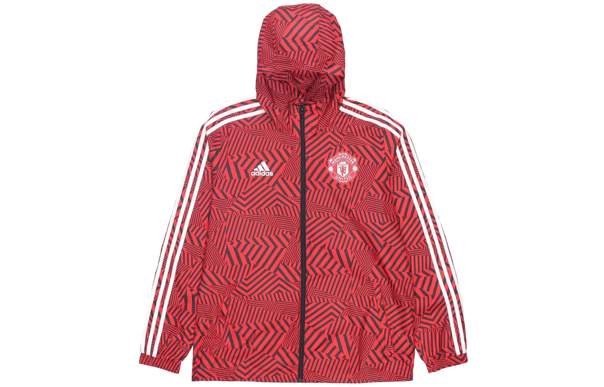 Adidas Manchester United Jackets Men's Natural Red Hooded Moderate Other