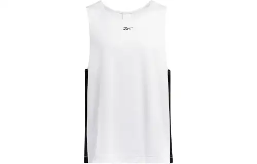 Reebok Tank Tops Men's White Crew Neck Moderate Straight Fit