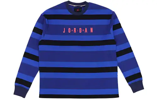 Jordan T Shirts Men's Blue Crew Neck Moderate Straight Fit