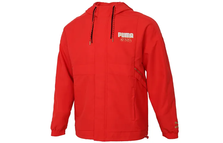 PUMA Jackets Men's Red Hooded Moderate Other