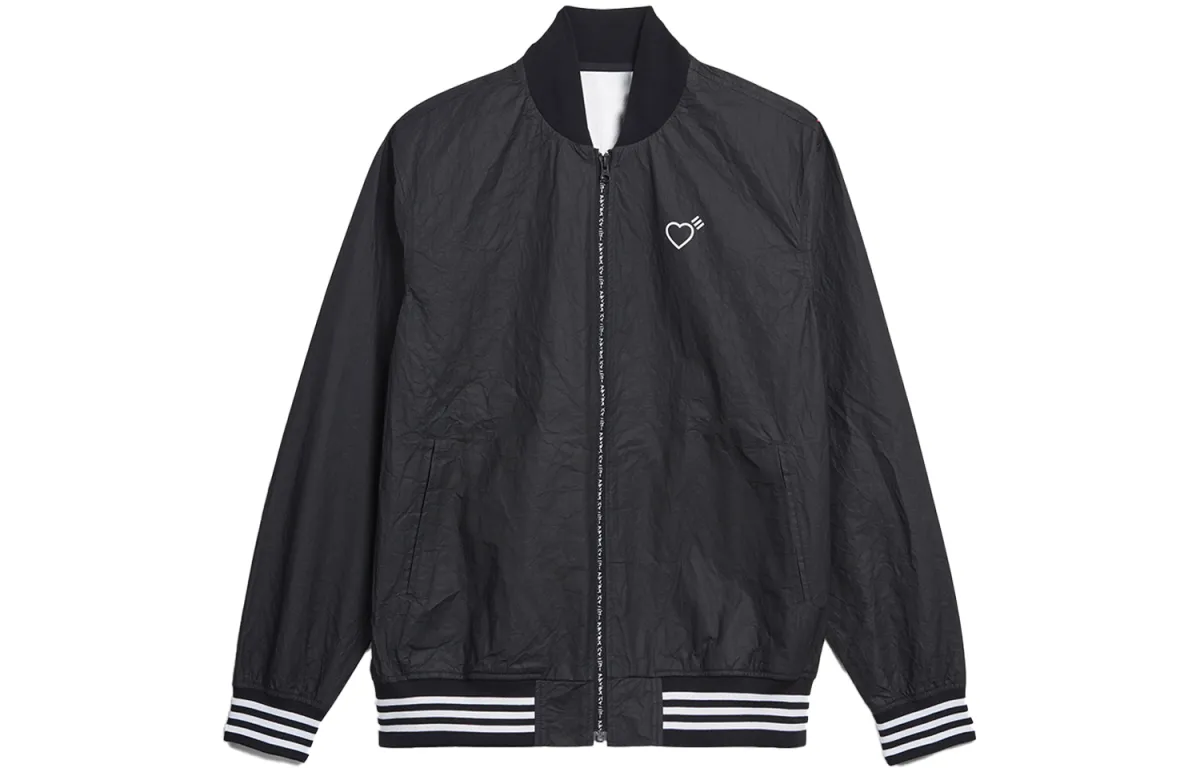Adidas Originals X HUMAN MADE T/T TYVEK HM Jackets Men's Black Baseball Collar Moderate Other