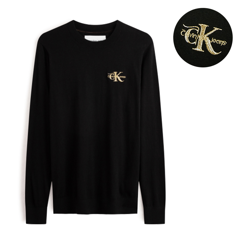 Мужской свитер Calvin Klein Embroidered Sweater (черный)