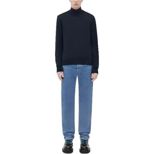 Bottega Veneta Sweaters Men's Midnight Blue Turtleneck Moderate Other