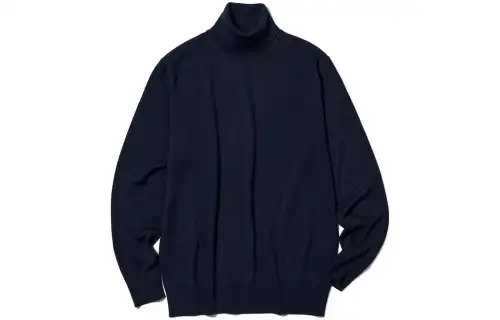 UNIQLO Knitwear Unisex Navy Blue Turtleneck Moderate Other