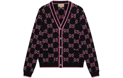 GUCCI Sweaters Men's Pink V Neck Moderate Other