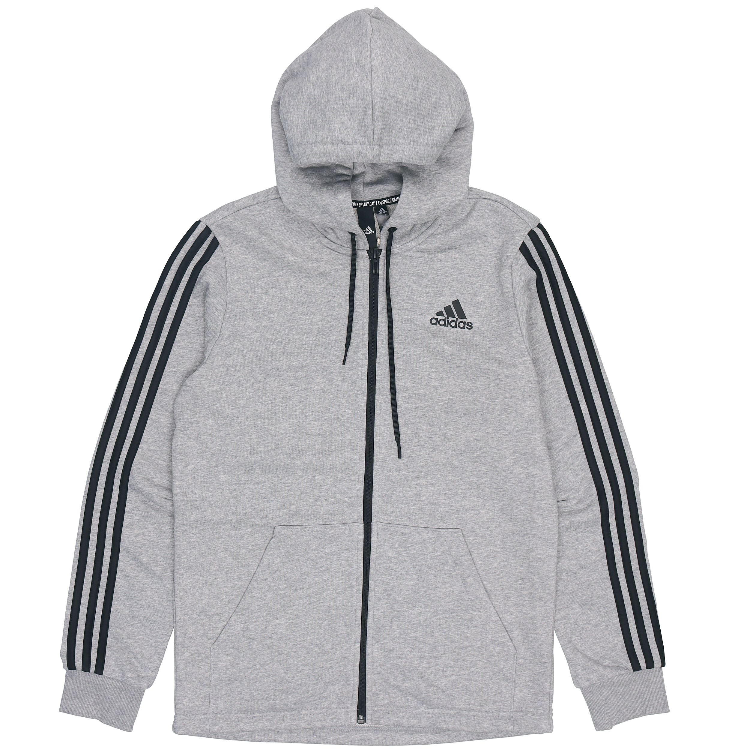 Мужская куртка adidas 3-Stripes Zip Jacket (серая) — фото 1