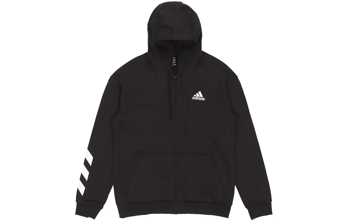 Adidas Jackets Men's Black Hooded (Non-detachable) Moderate Straight Fit