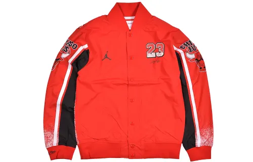 Jordan X Mitchell Ness X Mitchell & Ness Jackets Unisex Red Baseball Collar Moderate Other