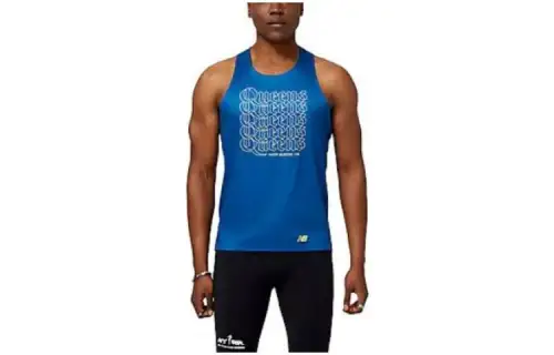 New Balance Tank Tops Men's Blue Crew Neck Other