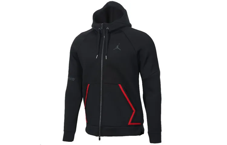 Jordan Jackets Men's Black Hooded Moderate Other
