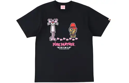 A BATHING APE X PINK PANTHER BAPE® X Pink Panther T Shirts Men's Crew Neck Moderate Straight Fit