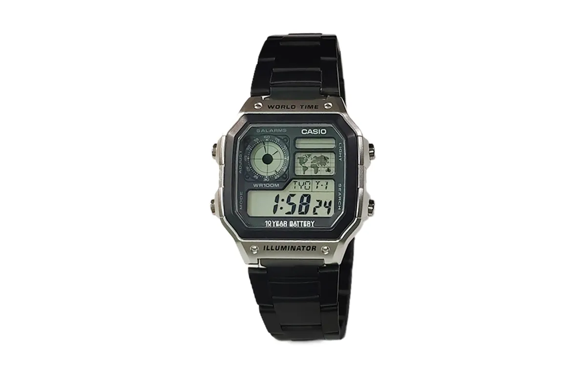CASIO Custom Collection Quartz Movement Stainless Steel Strap Watch Unisex Black Dial