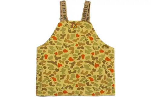 HUMAN MADE SS23 military style series duck camouflage reversible hunting vest, same style for men and women, olive green