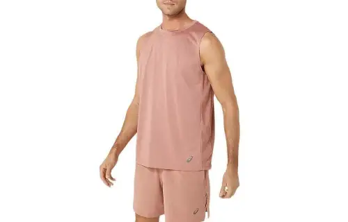 ASICS Tank Tops Men's Pink Crew Neck Moderate Other
