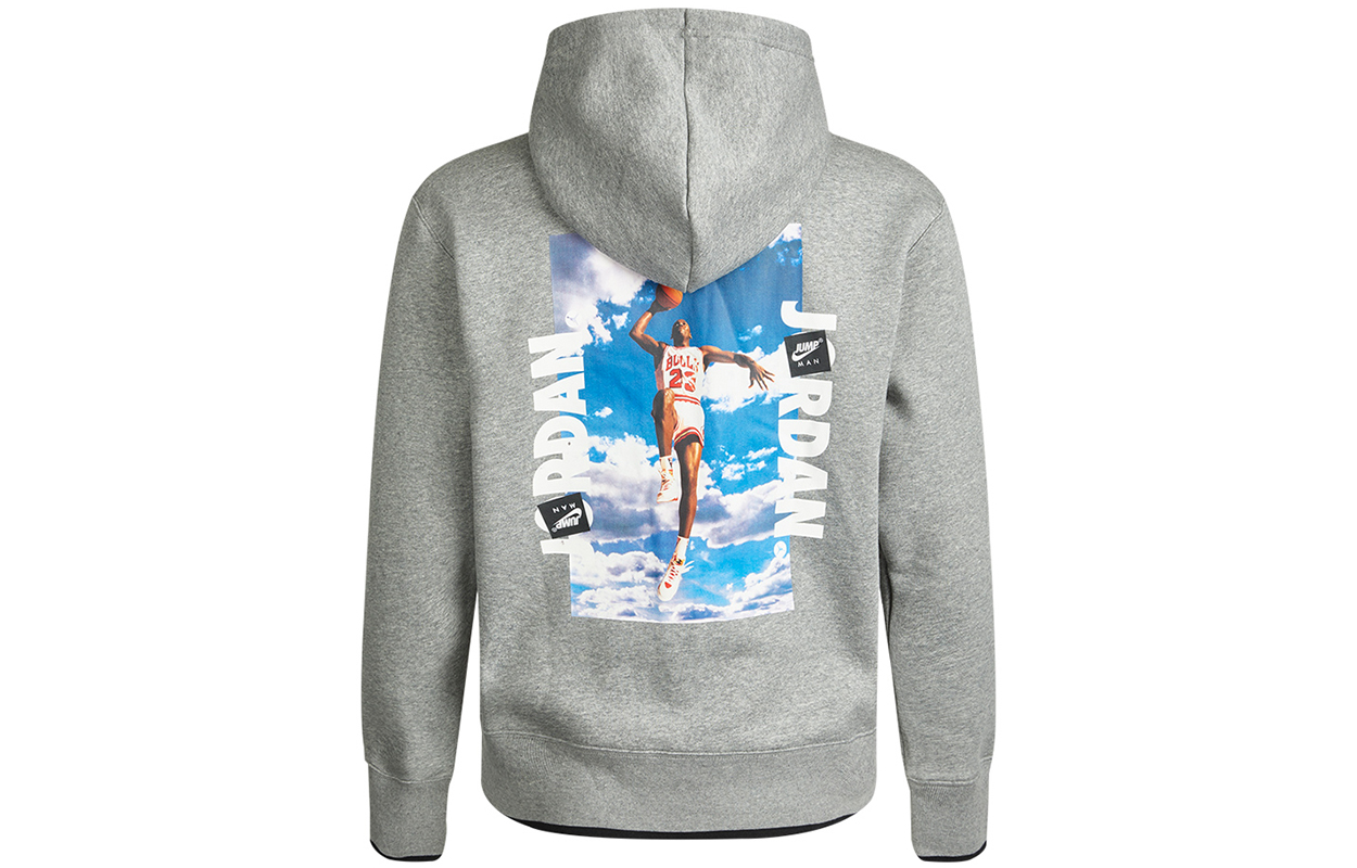 Мужское худи Jordan Printed Fleece (серое) — фото 1