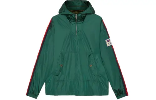 GUCCI Pre Owned Web Stripe Hooded Jacket