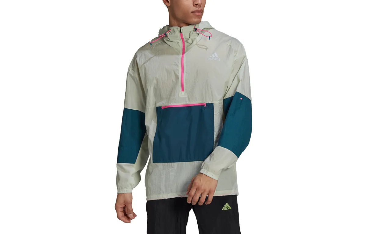 Adidas Jackets Men's Green Hooded (Non-detachable) Moderate Straight Fit