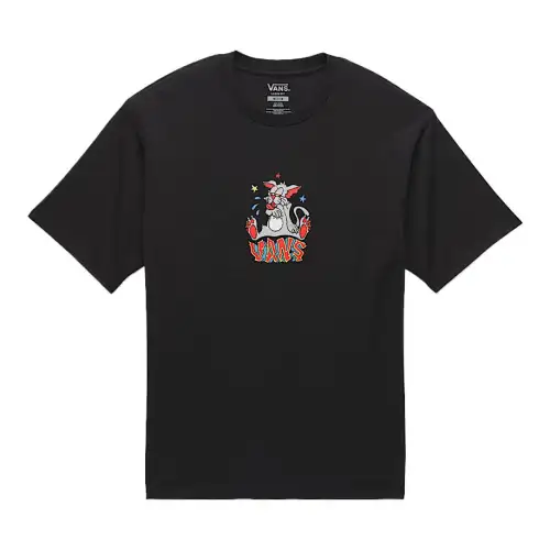 Vans T Shirts Men's Black Crew Neck Moderate Straight Fit