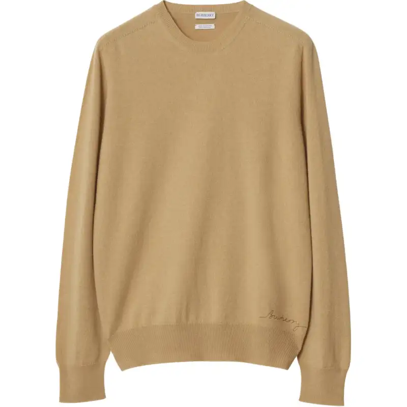 Burberry logo-embroidered cashmere jumper