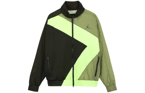 Jordan Wings Diamond Jackets Men's Dark Green Stand Collar Moderate Other