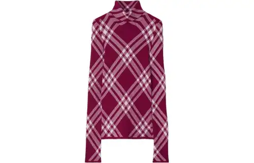 Burberry Sweaters Men's Raspberry Red Turtleneck Other
