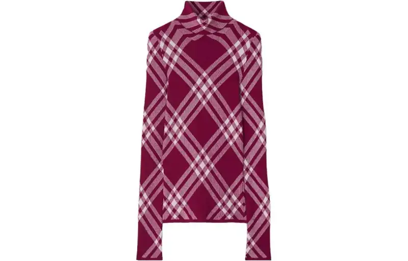Burberry Sweaters Men's Raspberry Red Turtleneck Other