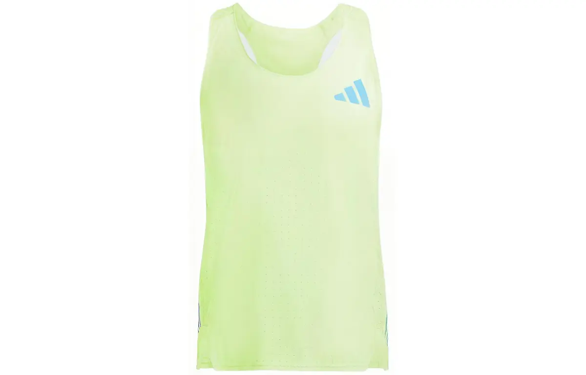 Adidas Tank Tops Men's Green Crew Neck Moderate Straight Fit
