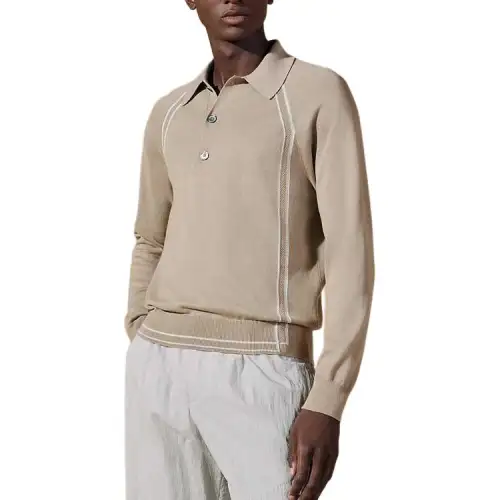 HERMES SS24 Polo Shirt Men's Sand Yellow