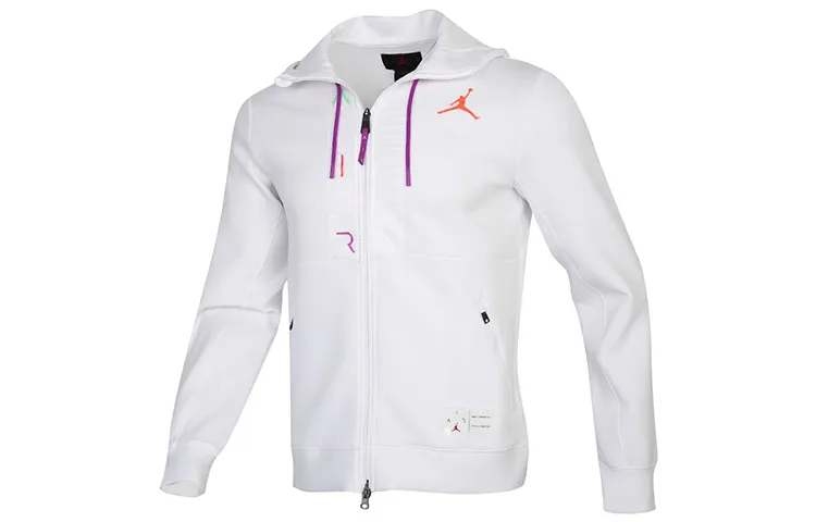 Jordan Jackets Men's White Hooded Moderate Other