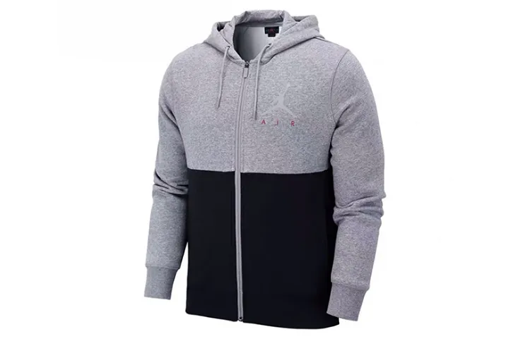 Jordan Jackets Men's Black Gray Hooded Moderate Other