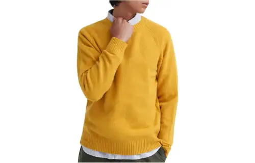 UNIQLO Sweaters Unisex Bright Yellow Crew Neck Moderate Other