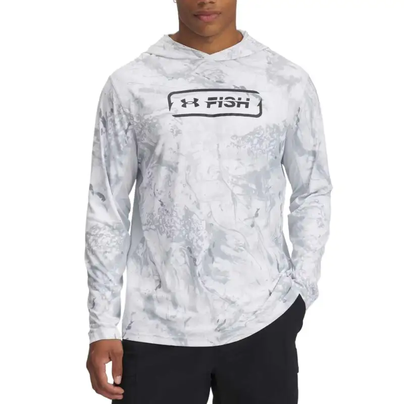 Under Armour Fish ProIso Chill Camo Sweatshirt Men's White Gray
