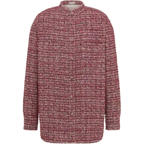 DIOR Shirts Men's Burgundy Stand Collar Moderate Other
