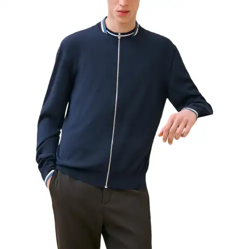 HERMES Cashmere Sweater Men's Ocean Blue