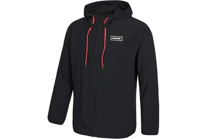 Nike Jackets Men's Black Hooded (Non-detachable) Moderate Straight Fit