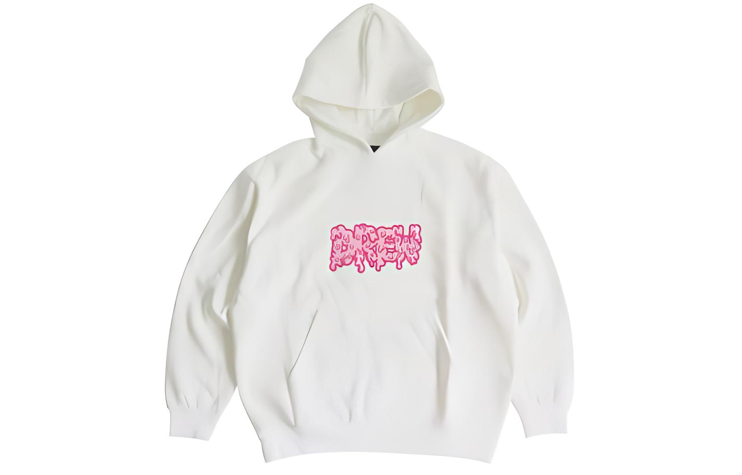 Drew House Letter Logo Series Flame Letter Logo Fleece Lined Sweatshirt Unisex White