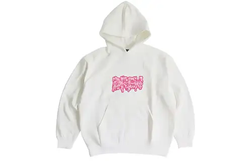 Drew House Letter Logo Series Flame Letter Logo Fleece Lined Sweatshirt Unisex White