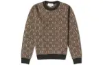 GUCCI Sweaters Men's Brown Crew Neck Moderate