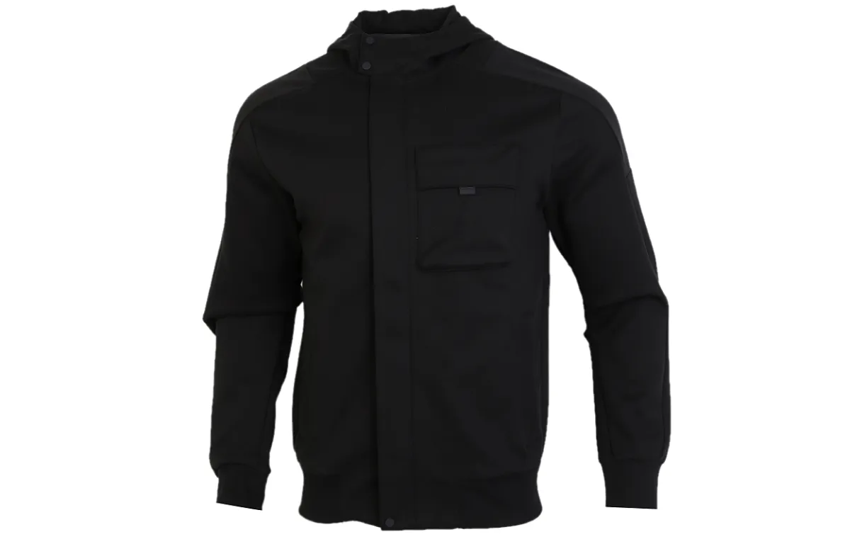 Adidas Jackets Men's Black Hooded (Non-detachable) Moderate Straight Fit