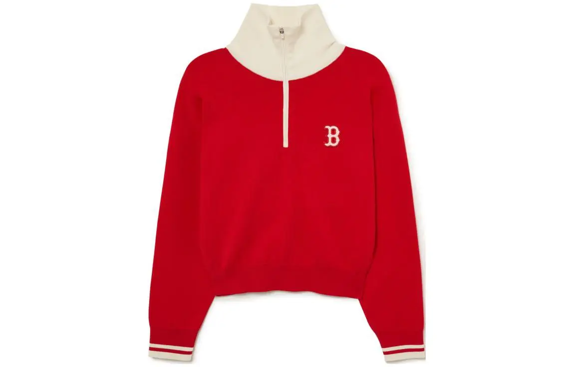 MLB Preppy Knitwear Unisex Red Turtleneck Moderate